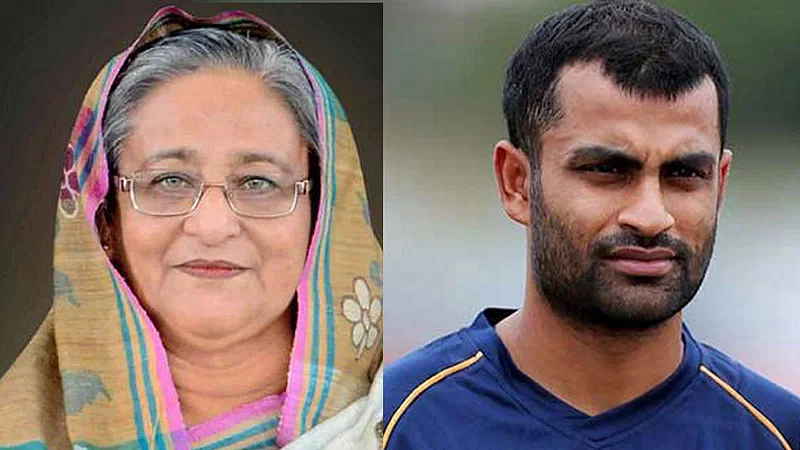 Prime minister Sheikh Hasina and Tamim Iqbal 