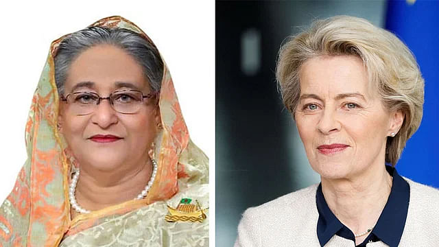 Prime Minister Sheikh Hasina and European Commission President Ursula von der Leyen