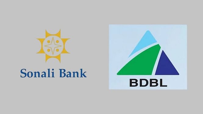 Logos of Sonali Bank and Bangladesh Development Bank Limited