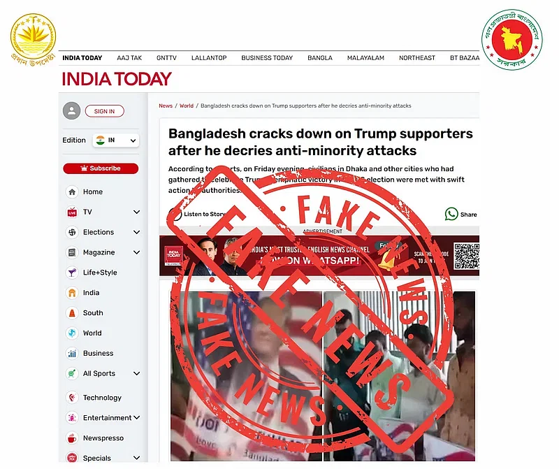 Some Indian newspapers have been “aggressively spreading misinformation” about the student-led mass uprising since former Prime Minister Sheikh Hasina was ousted in the uprising in August, said the press wing through its fact-checking Facebook page. This photo was added with the post