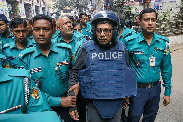 Former state minister Zunaid Ahmed Palak was brought to the Dhaka court today, Monday. CMM Court, 20 January