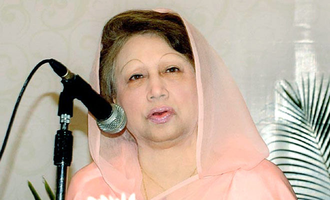 BNP chairperson Khaleda Zia claims that her husband was the first president of the country. Photo: Prothom Alo