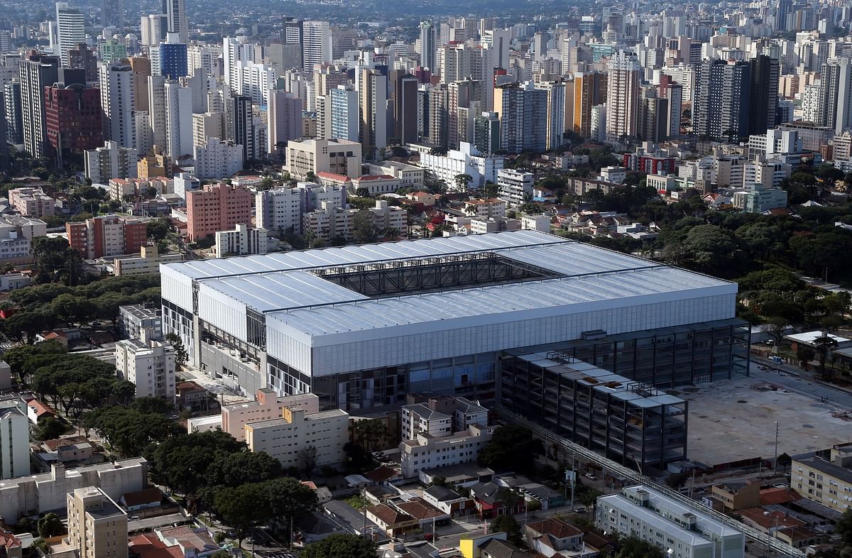 General view of the Arena da Baixada stadium in the southern city of Curitiba, Brazil, on April 27, 2014. The Arena da Baixada stadium will host four matches of the upcoming FIFA World Cup Brazil 2014. Photo: AFP