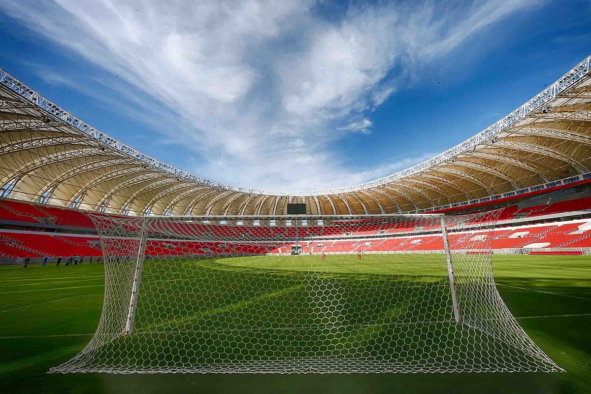 Picture of the Beira Rio stadium, in Porto Alegre, southern Brazil, taken on February 18, 2014. FIFA Secretary General Jerome Valcke is visiting World Cup sites across Brazil, including Beira Rio, to see their progress. Photo: AFP