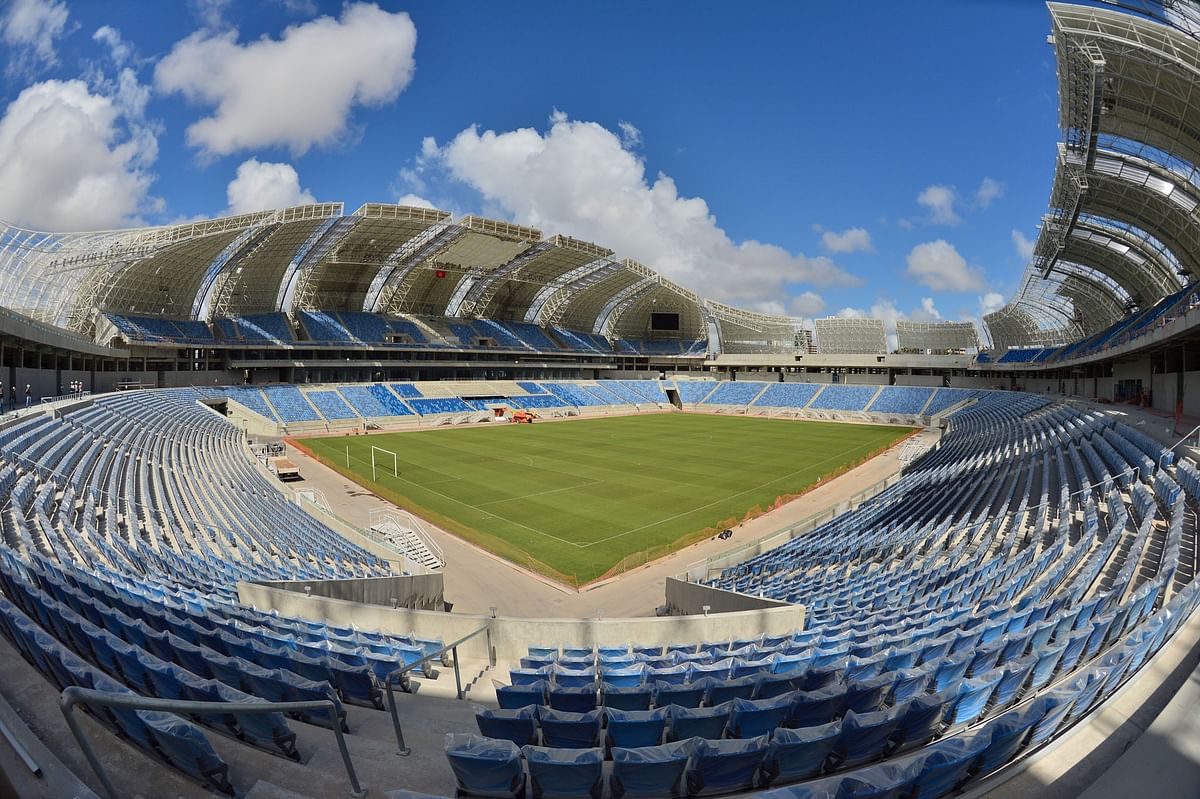 The Arenas das Dunas stadium in Natal, northeastern Brazil, on December 8, 2013. The Arenas das Dunas will host some of the FIFA WC Brazil 2014 football matches. Photo: AFP