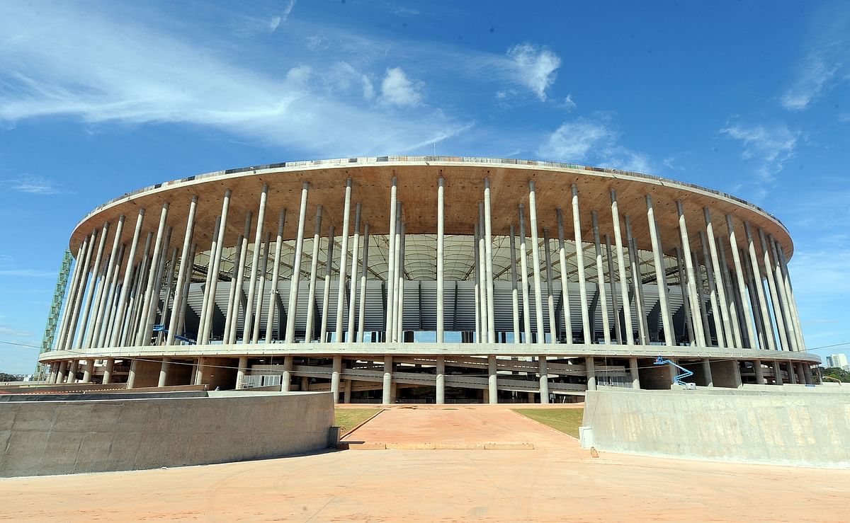 General view of the National Stadium of Brasilia on April 28, 2013. The National Stadium will host the upcoming Confederations Cup and the Brazil 2014 FIFA World Cup. Photo: AFP