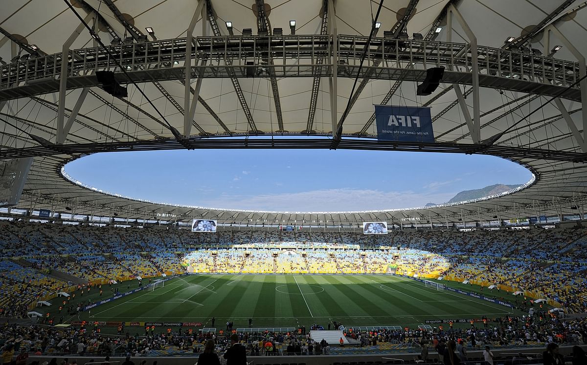 Picture taken inside the Maracana Stadium in Rio de Janeiro on June 16, 2013 before the start of the FIFA Confederations Cup Brazil 2013 Group A football match between Mexico and Italy. Photo: AFP