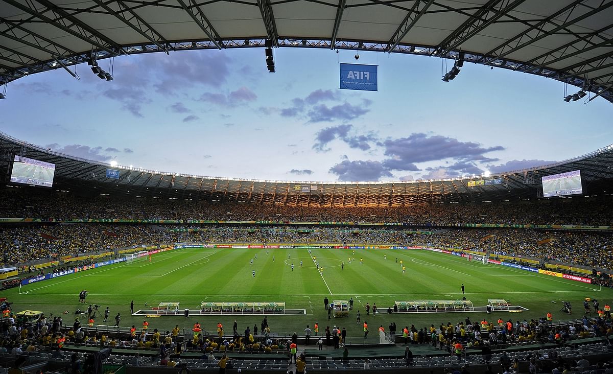 Picture taken before the start of the second half of FIFA Confederations Cup Brazil 2013 semifinal football match between Brazil and Uruguay, at the Mineirao Stadium in Belo Horizonte on June 26, 2013. Photo: AFP