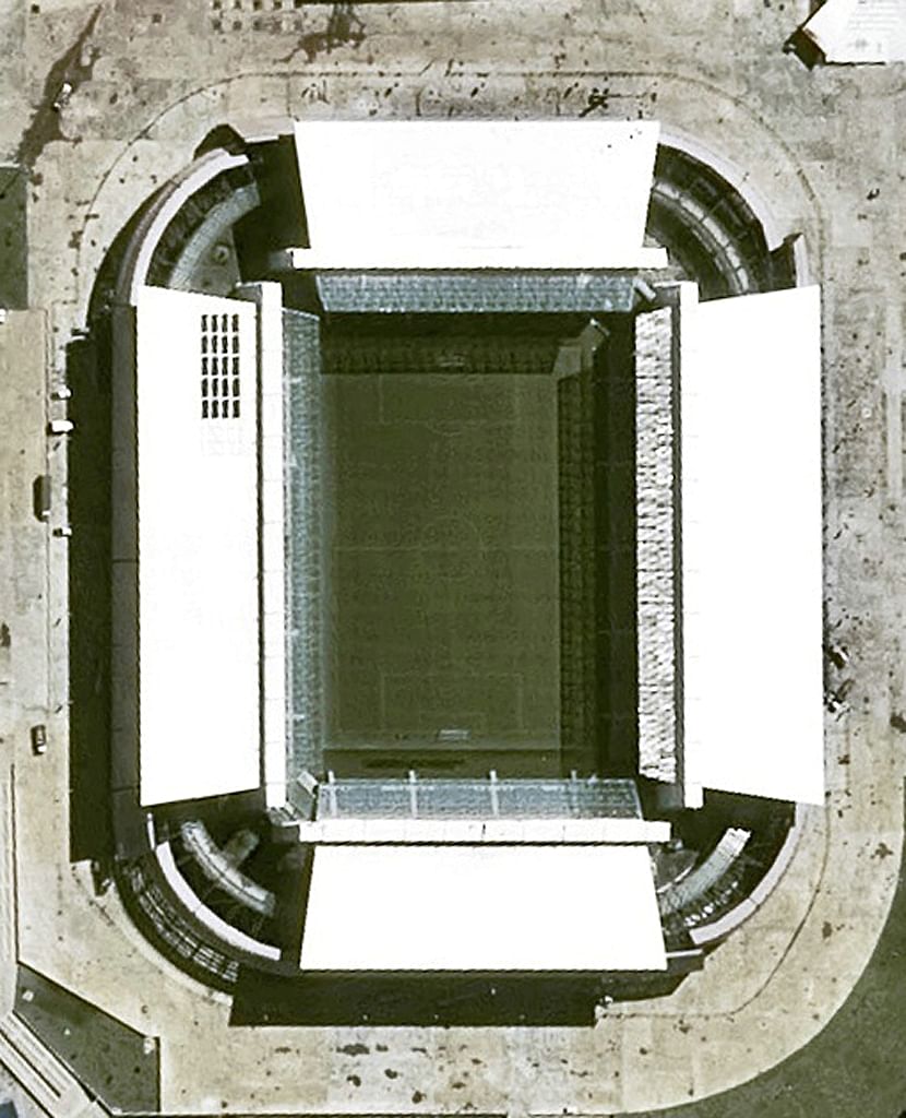 A handout satellite image released on May 28, 2014 by Airbus Defence and Space satellites shows the newly built Pantanal stadium in Cuiaba which will host games during the World Cup. The 2014 Fifa World Cup in Brazil will take place from June 12 to July 13. Photo: AFP