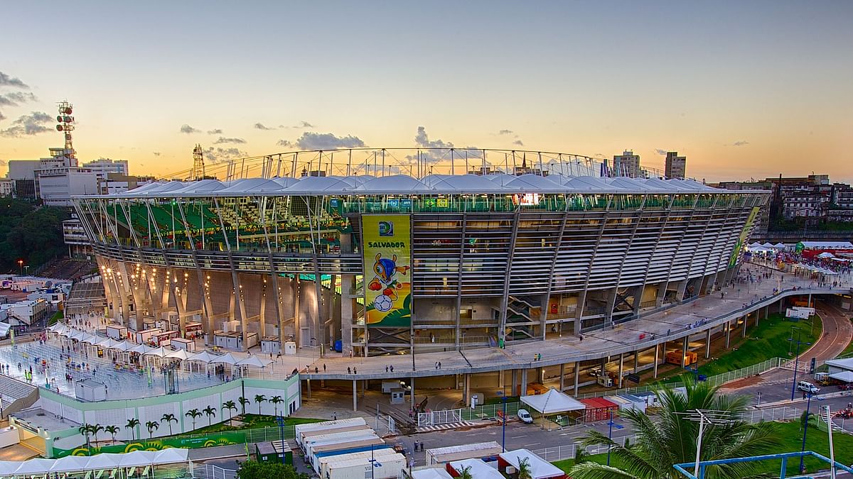 General view of the Fonte Nova Arena Stadium in Salvador, Bahia, northern Brazil, on June 20, 2013. Brazil will face Italy on next June 22, in a Confederations Cup football match. Photo: AFP