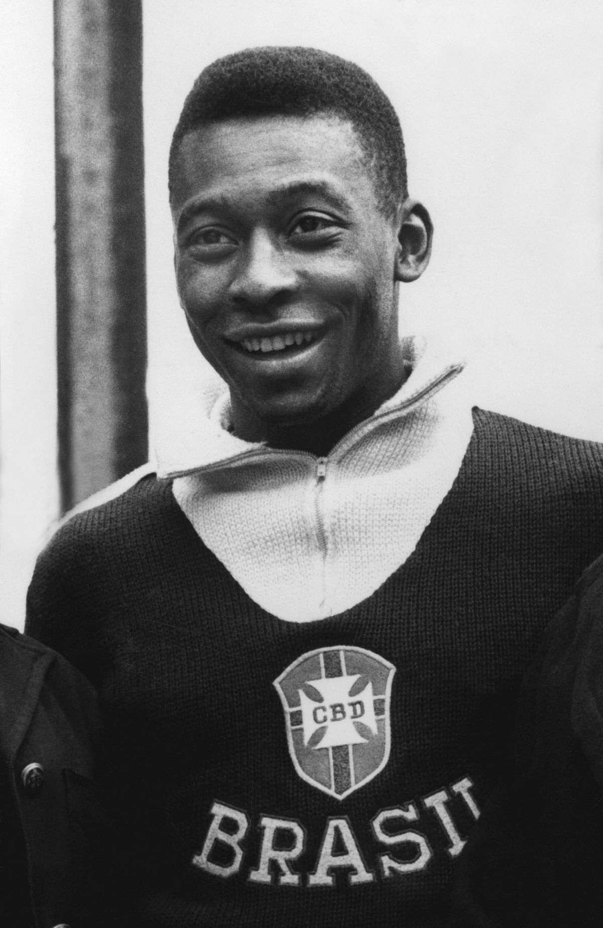 Brazilian forward Pele smiles as he poses for photographers in June 1962 in Vina del Mar, a few days before a Soccer World Cup quarterfinal match against England on 10 June. Photo: AFP