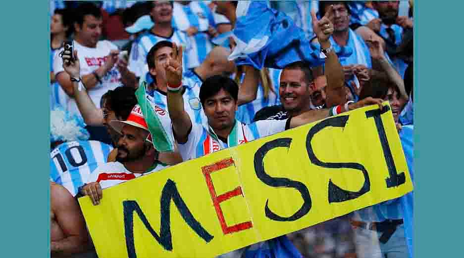 Fans of Argentina celebrate their victory in their 2014 World Cup Group F soccer match against Iran at the Mineirao stadium in Belo Horizonte on June 21, 2014. Argentina