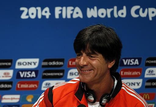 Germany's coach Joachim Loew gives a press conference at the Maracana Stadium in Rio de Janeiro on July 12, 2014, on the eve of the 2014 FIFA World Cup final football match Germany vs Argentina. AFP