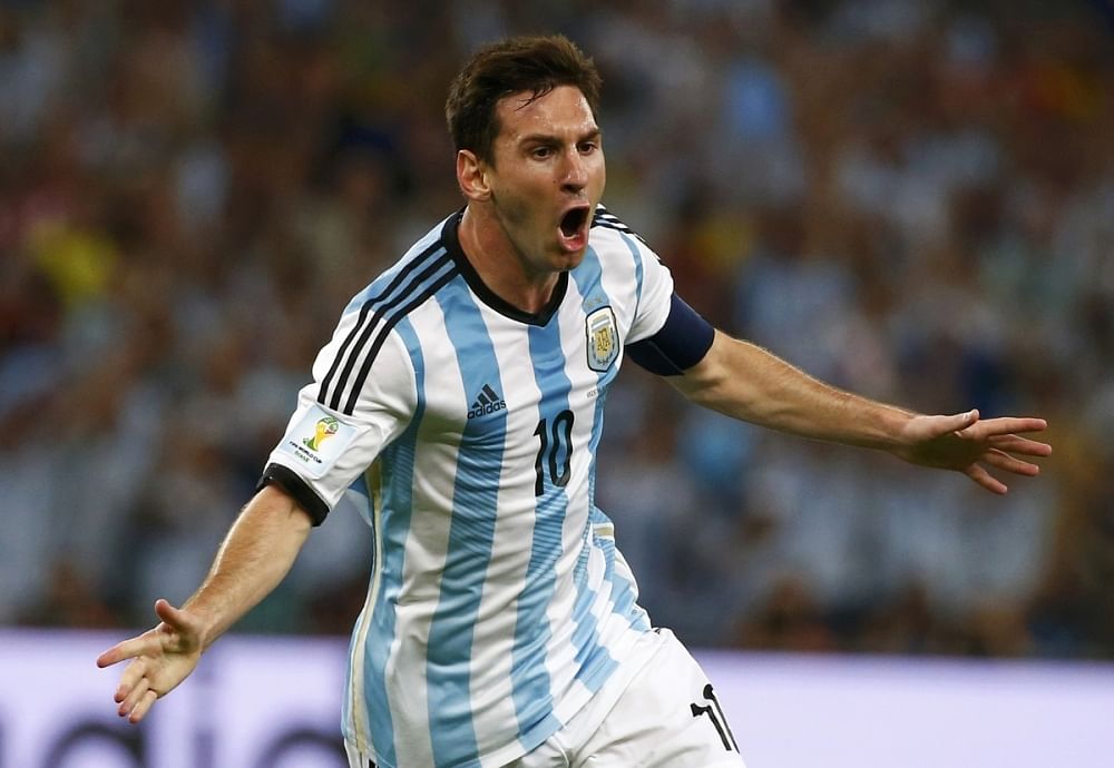 Argentina's Lionel Messi celebrates scoring a goal against Bosnia during their 2014 World Cup Group F soccer match at the Maracana stadium in Rio de Janeiro June 15, 2014. Photo: Reuters