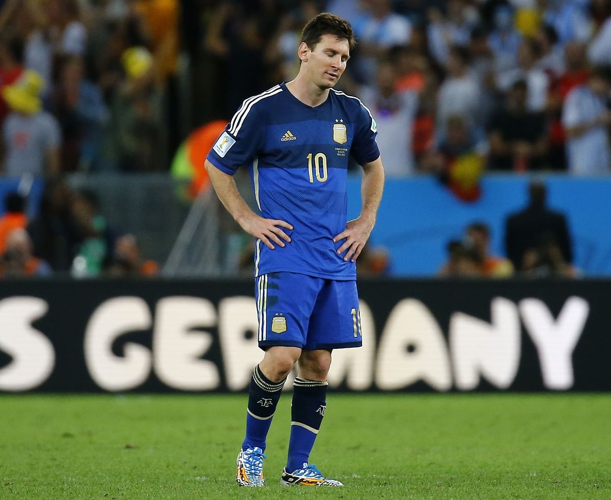 Argentina's Lionel Messi reacts after Germany won their 2014 World Cup final at the Maracana stadium in Rio de Janeiro on July 13, 2014. Reuters