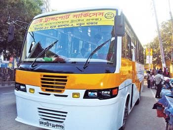 Army Welfare Trust bus in Mirpur. Photo: Prothom Alo