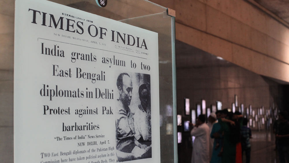 A news from the time of Liberation War of Bangladesh published in The Times of India has been displayed in the Independence Museum.