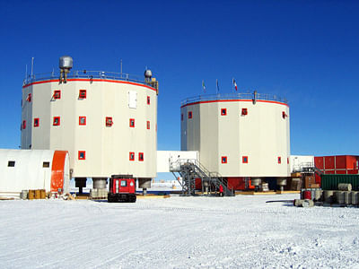 The two towers of the Franco-Italian climate station Concordia, situated at the Antarctic at an altitude of 3200 metres on January 27, 2007. AFP file photo