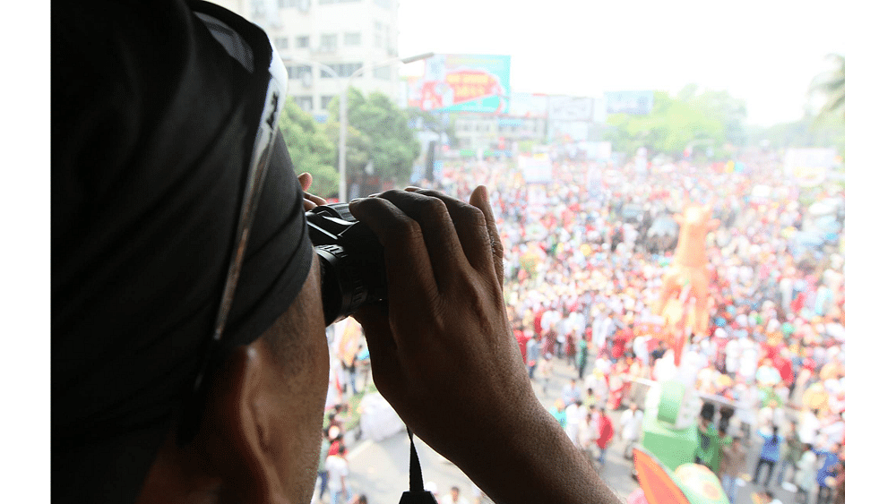 Tight security measure has been taken centering the Baishakh celebration. Photo: Zahidul Karim