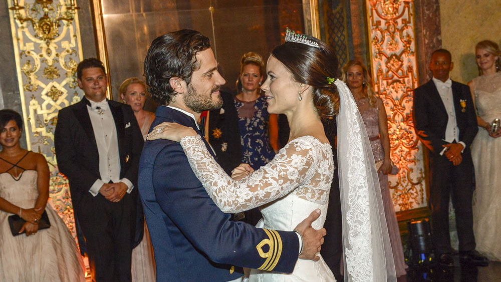 Princess Sofia and Prince Carl Philip are pictured during their first dance at their wedding in the Royal Palace in Stockholm, Sweden, June 13, 2015. Photo: Reuters