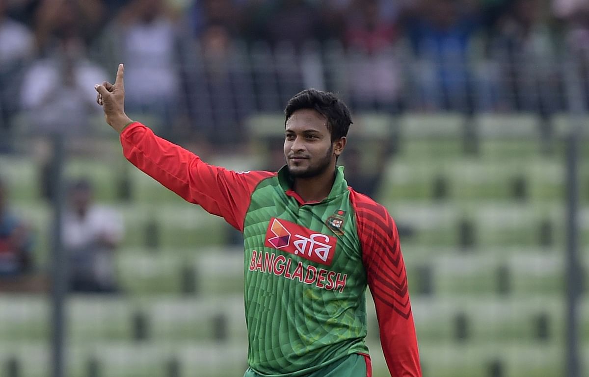 Shakib Al Hasan has regained the number one spot in the ICC player ranking for one-day international. Photo: AFP