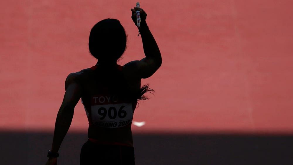Barbara Nwaba of the U.S. competes in the javelin throw event of the women