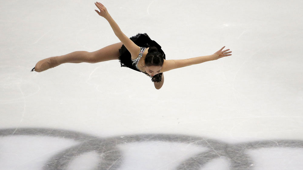 Park So-youn of South Korea performs during the ladies` singles short program during China ISU Grand Prix of Figure Skating , in Beijing, China, November 6, 2015. Photo: Reuters