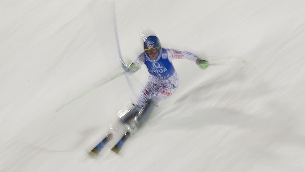 Slovakia`s Veronika Velez-Zuzlova skis in the second run to win the women`s Alpine Skiing World Cup slalom race in Flachau, Austria January 15, 2016. Photo: Reuters