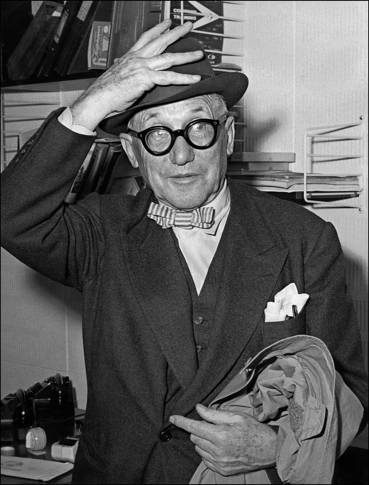 This undated file photo shows Swiss-French architect Charles Edouard Jeanneret, also known as Le Corbusier arriving for a function in Corbeil-Essonnes.