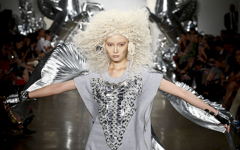 A model walks the runway at the Carolina Herrera fashion show during New York Fashion Week. Photo: AFP