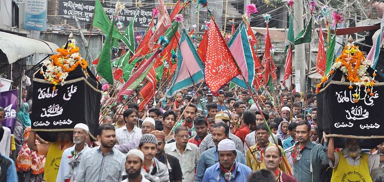 Members of Shia community took out a ‘Tajia’ procession from Hosni Dalan in the old part of the city on the occasion of Ashura