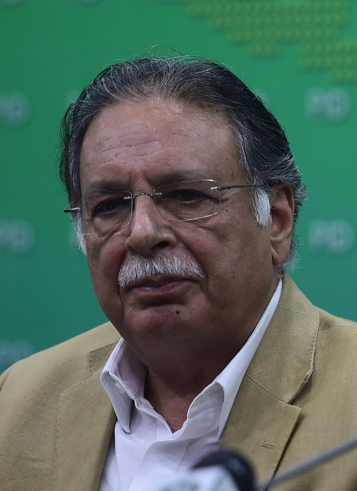 Pakistan Information Minister Pervez Rasheed addressing a press conference in Islamabad. AFP file photo