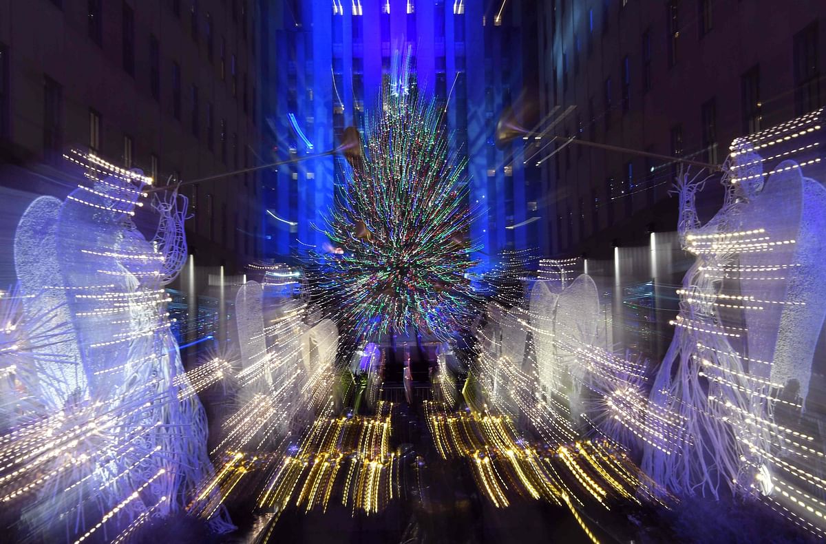 The 84th Annual Rockefeller Center Christmas Tree Lighting Ceremony is seen on 30 November, 2016 in New York City. Photo: AFP