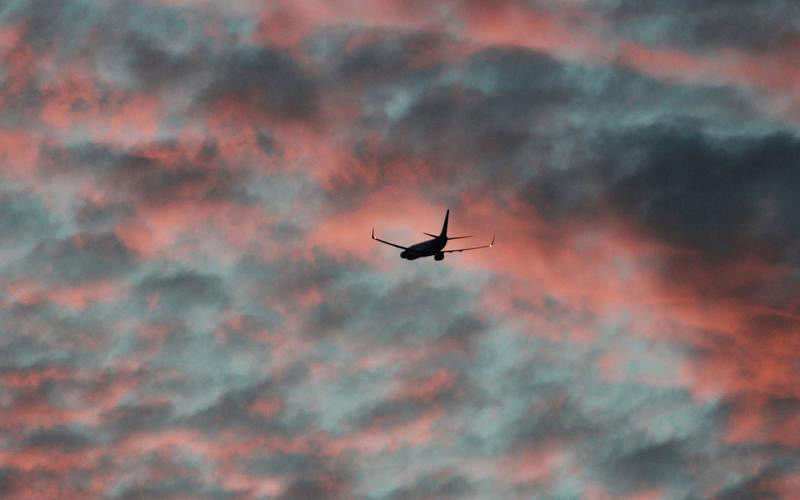 A plane flies in the Sylhet sky right before sunset. This picture was taken at Sylhet city suburbs. Photo: Anis Mahmood
