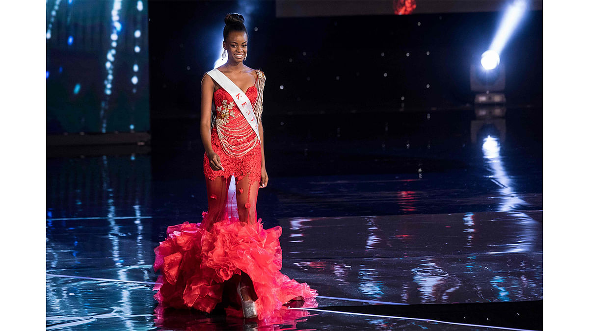 Miss Kenya Evelyn Njambi Thungu is pictured during the Grand Final of the Miss World 2016 pageant at the MGM National Harbor December 18, 2016 in Oxon Hill, Maryland. Photo: AFP