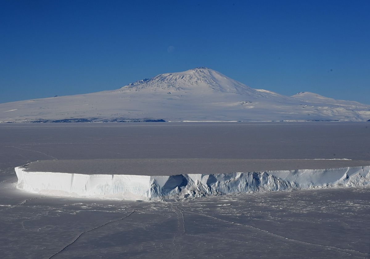 An iceberg in the Ross Sea with Mount Erebus in the background near McMurdo Station, Antarctica. AFP File photo