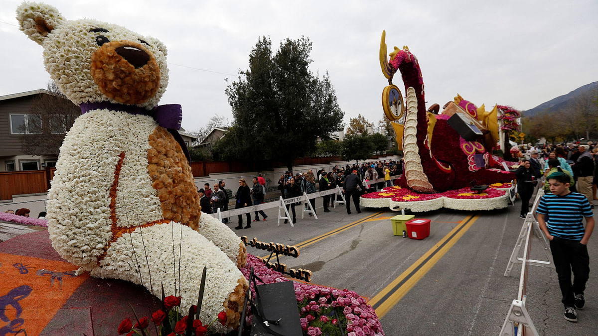 Floats which were featured in the 128th annual Rose Parade are pictured in Pasadena, California US. Reuters