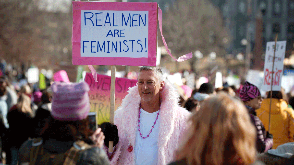 Demonstrators gather at Civic Center Park in Denver, Colorado, during the Women`s March on January 21, 2017. Photo: AFP