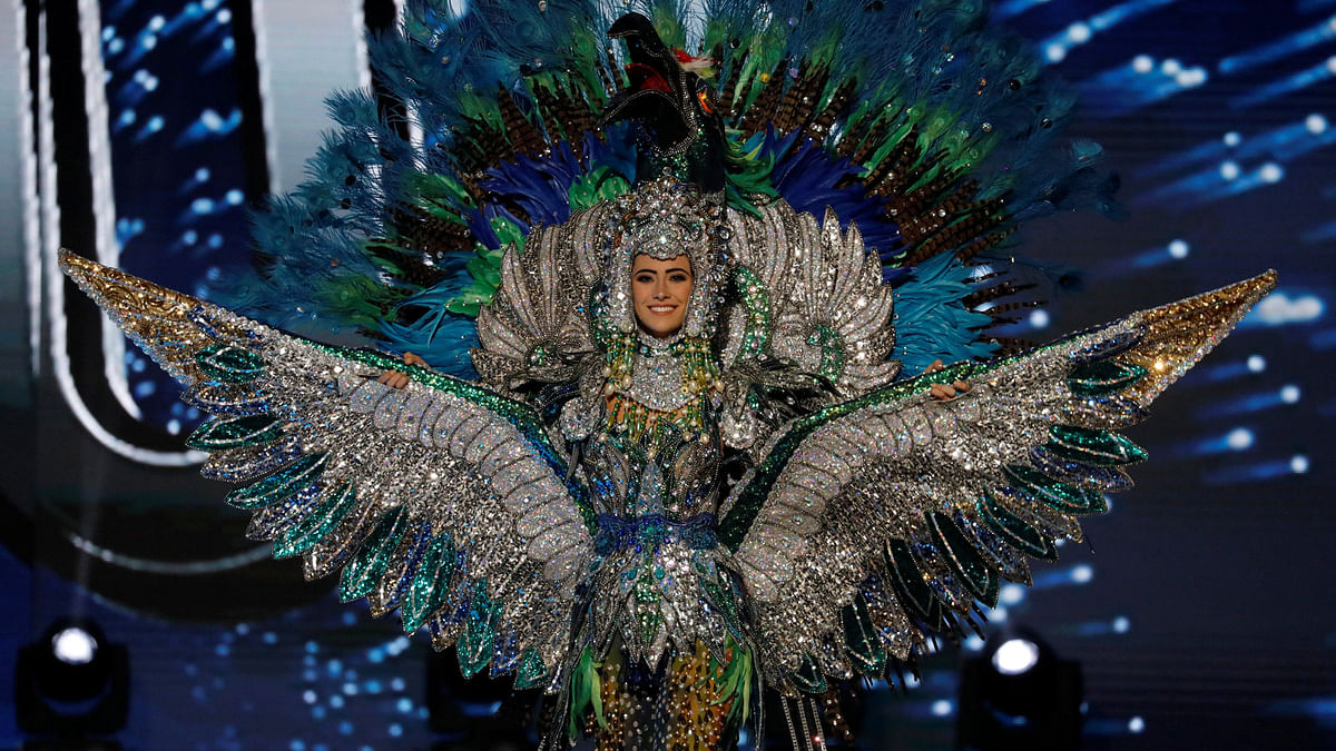 Miss Universe candidate from Nicaragua Marina Jacoby competes during a national costume preliminary competition in Pasay, Metro Manila. Reuters