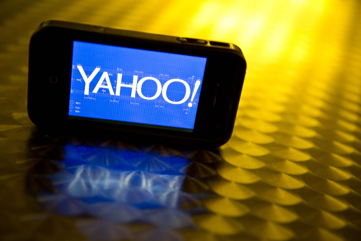 The Yahoo logo seen on a smartphone. AFP file photo