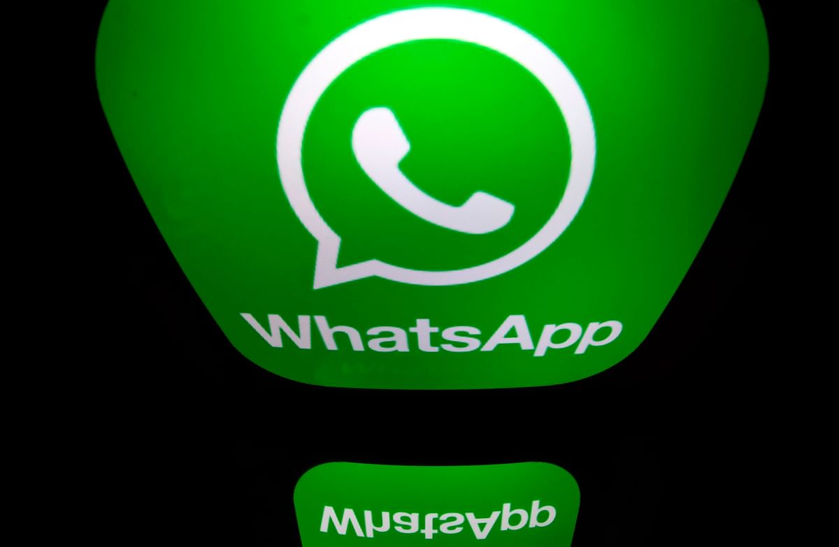 Logo of WhatsApp mobile messaging service in Paris. AFP file photo