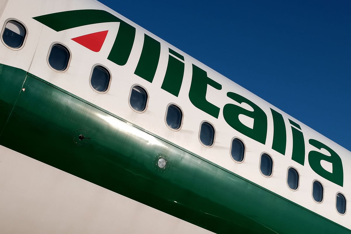 An Alitalia-Etihad plane on the runway of the airport of Brindisi. AFP file photo