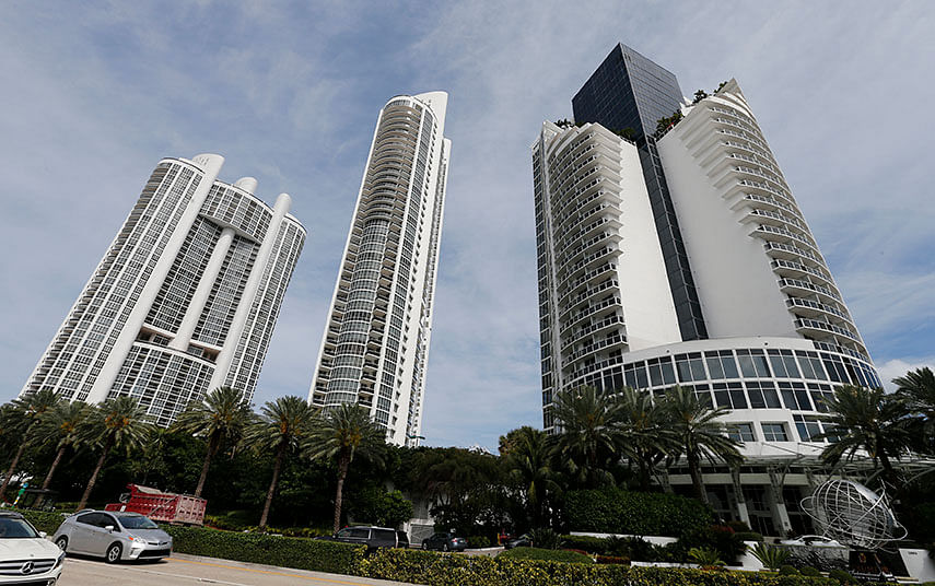 From left, the Trump Royale, the Trump Palace and the Trump International Beach Resort in Sunny Isles Beach, Florida. Photo: Reuters