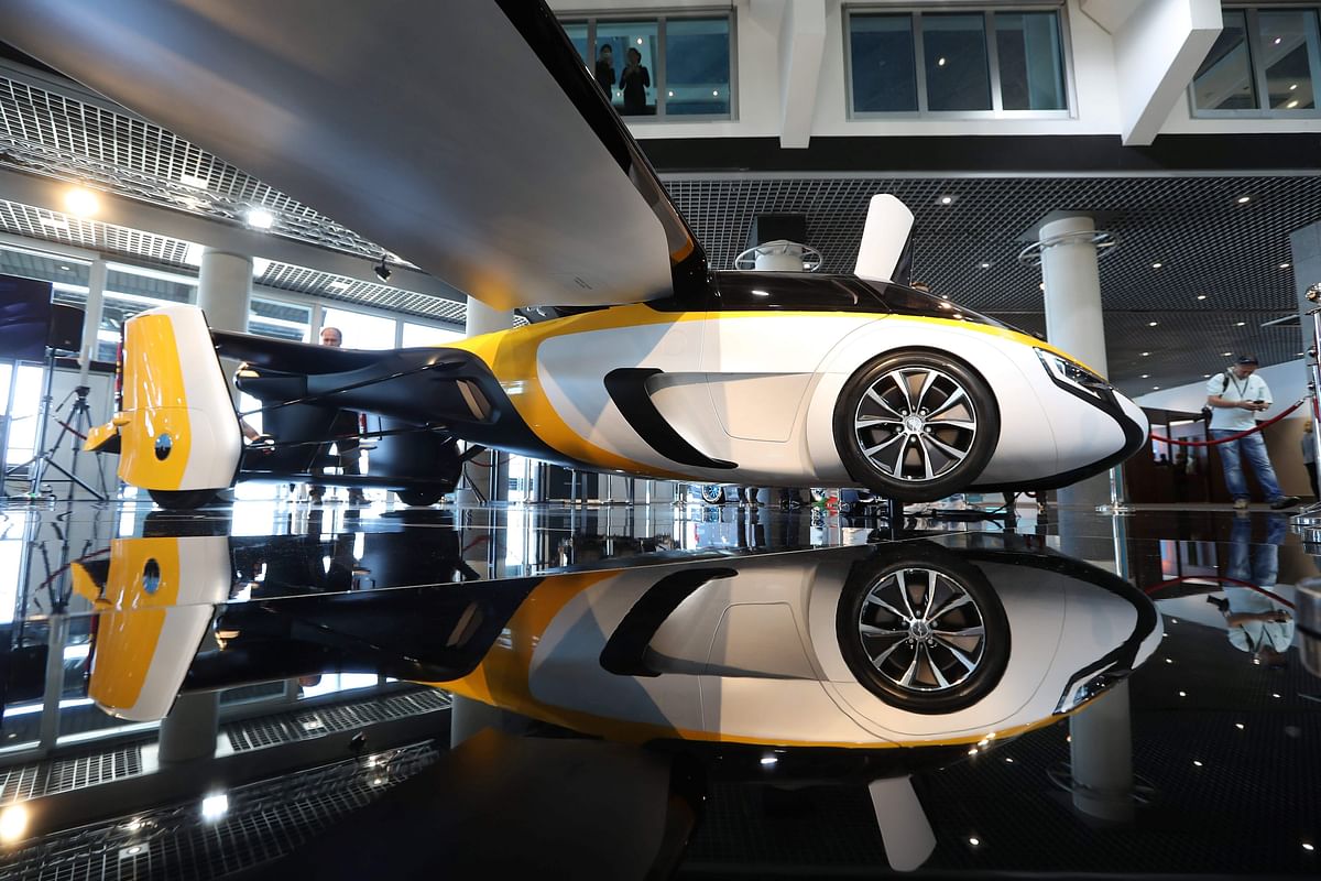 The Aeromobil, a flying supercar is on display as part of the 'Top Marques' show, dedicated to exclusive luxury goods, on 20 April, 2017 in Monaco. Photo: AFP