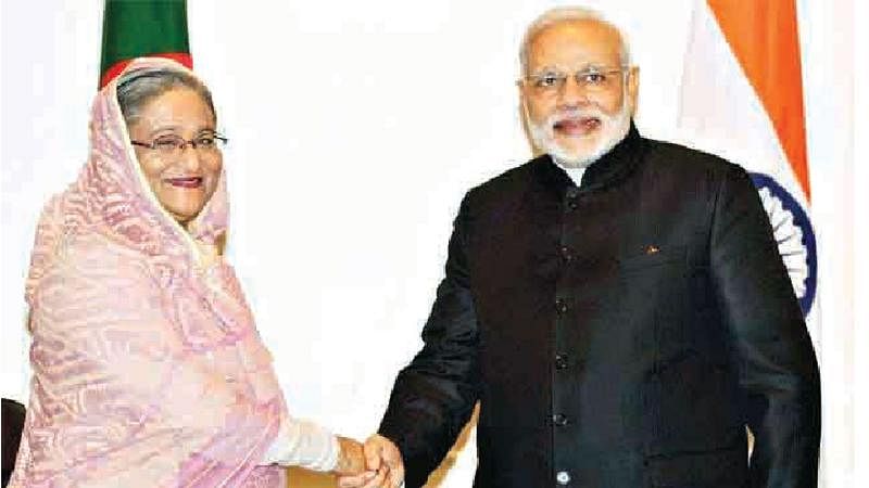 Bangladesh prime minister Sheikh Hasina and India prime minister Narenda Modi