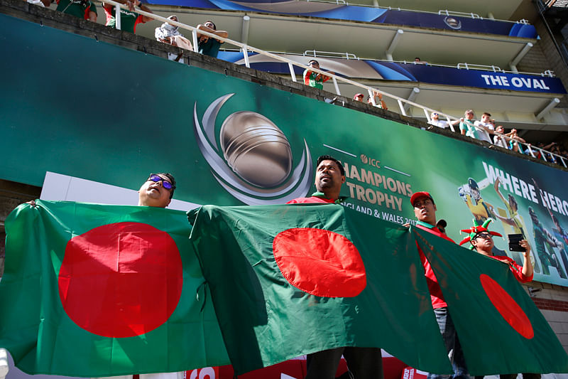 Bangladesh fans are seen during Champions Trophy match against England. Reuters.