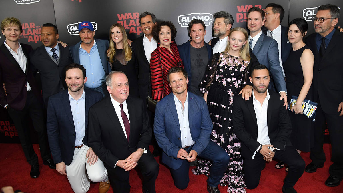 Cast and crew attend the ‘War for the Planet Of The Apes’ premiere at SVA Theater in New York City. Photo: AFP