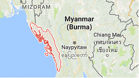 Map of Rakhine state, Myanmar