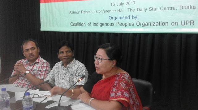 NHRC member Banchita Chakma speaking at a meeting on Universal Periodic Review   Photo: Prothom Alo