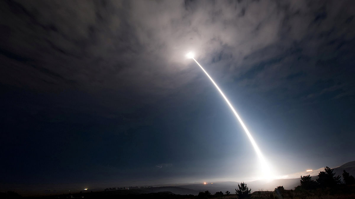 An unarmed Minuteman III intercontinental ballistic missile launches from Vandenberg Air Force Base. Reuters